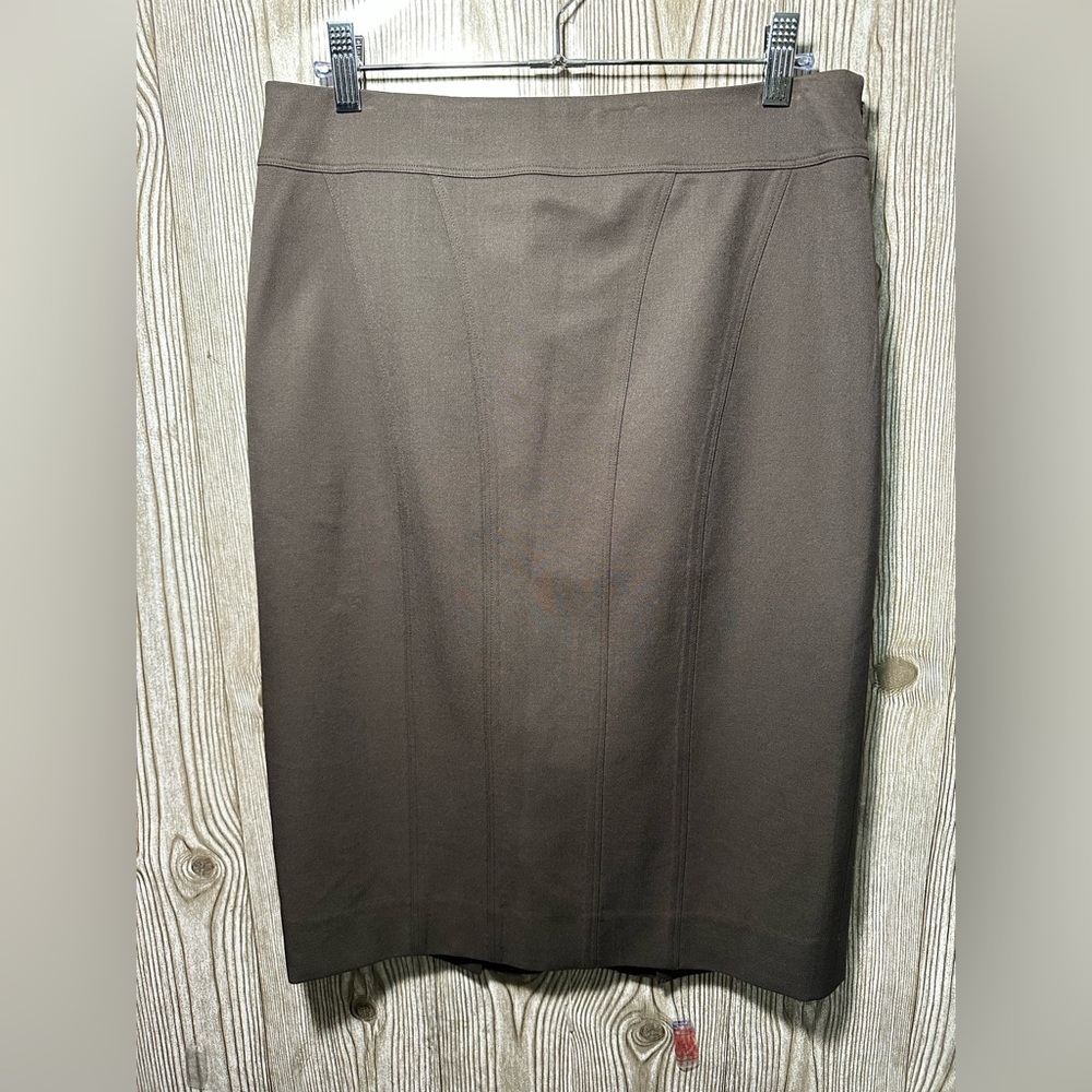 Carlisle Brown Wool Blend Pencil Skirt Sz 8